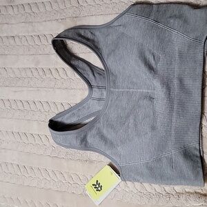 2X Grey Sports Bra, removable cups NWT